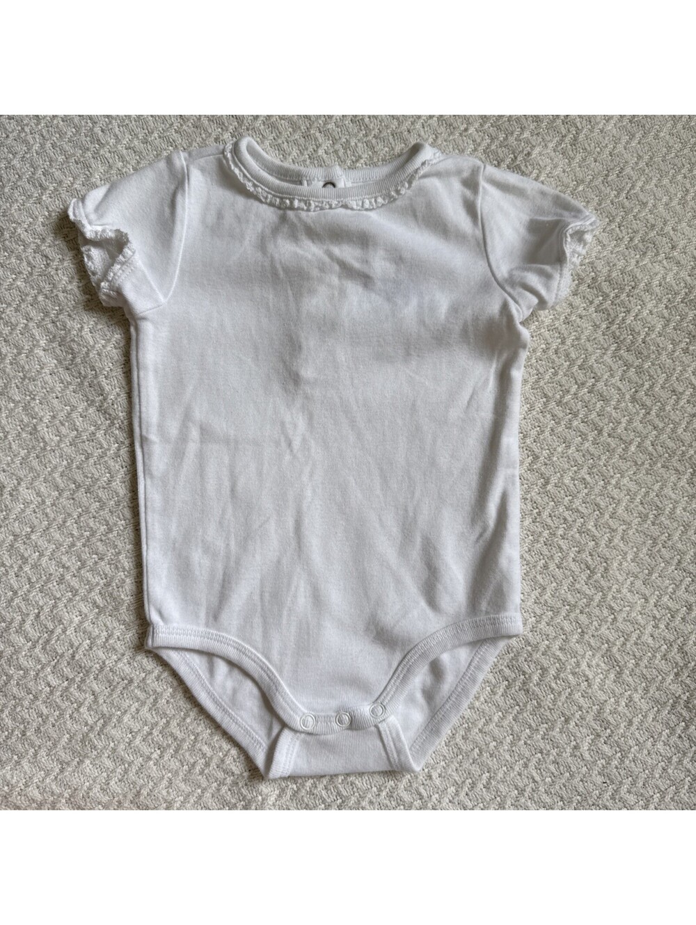 Vintage 2000 Gymboree Bodysuit Lace White Rainbow Tag 3-6M